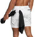 shorts esportivos de academia 2 em 1, secagem rápida, treino, academia, fitness, corrida