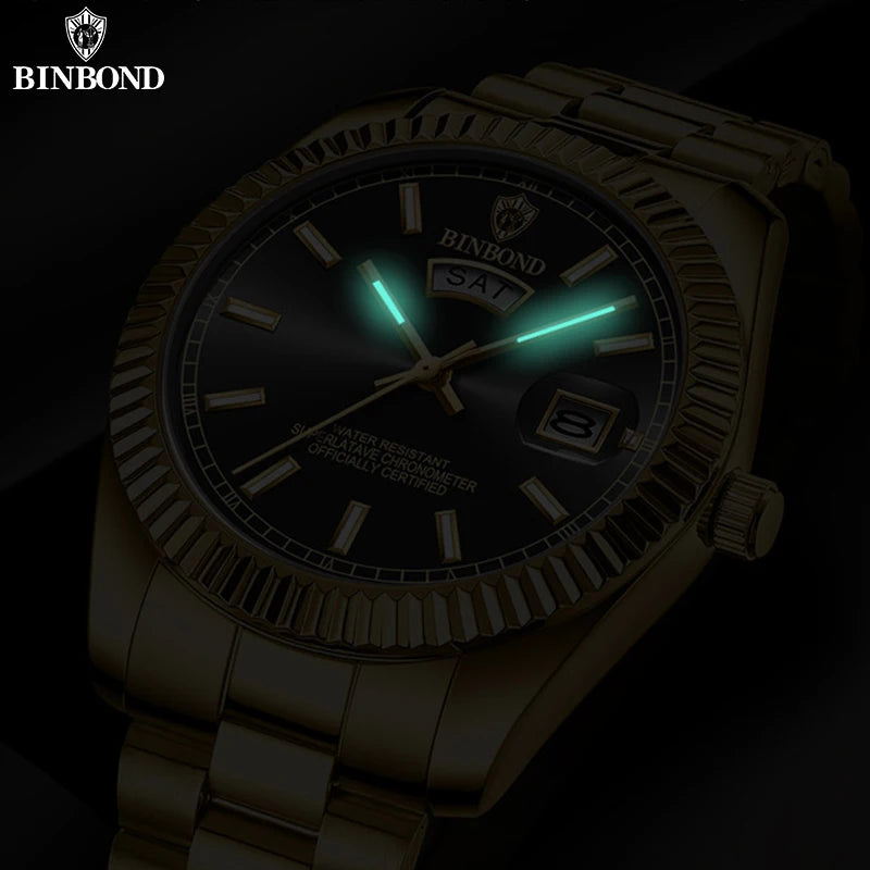 BINBOND B7012 Relógio de quartzo esportivo masculino